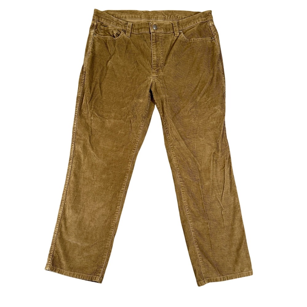 LL Bean BeanFlex Standard Fit Corduroy Pants Brown Mens 35x29 520822
